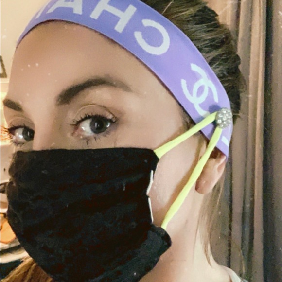 Headbands w/ Vintage Buttons For Mask Ear Loops - Picture 4 of 6